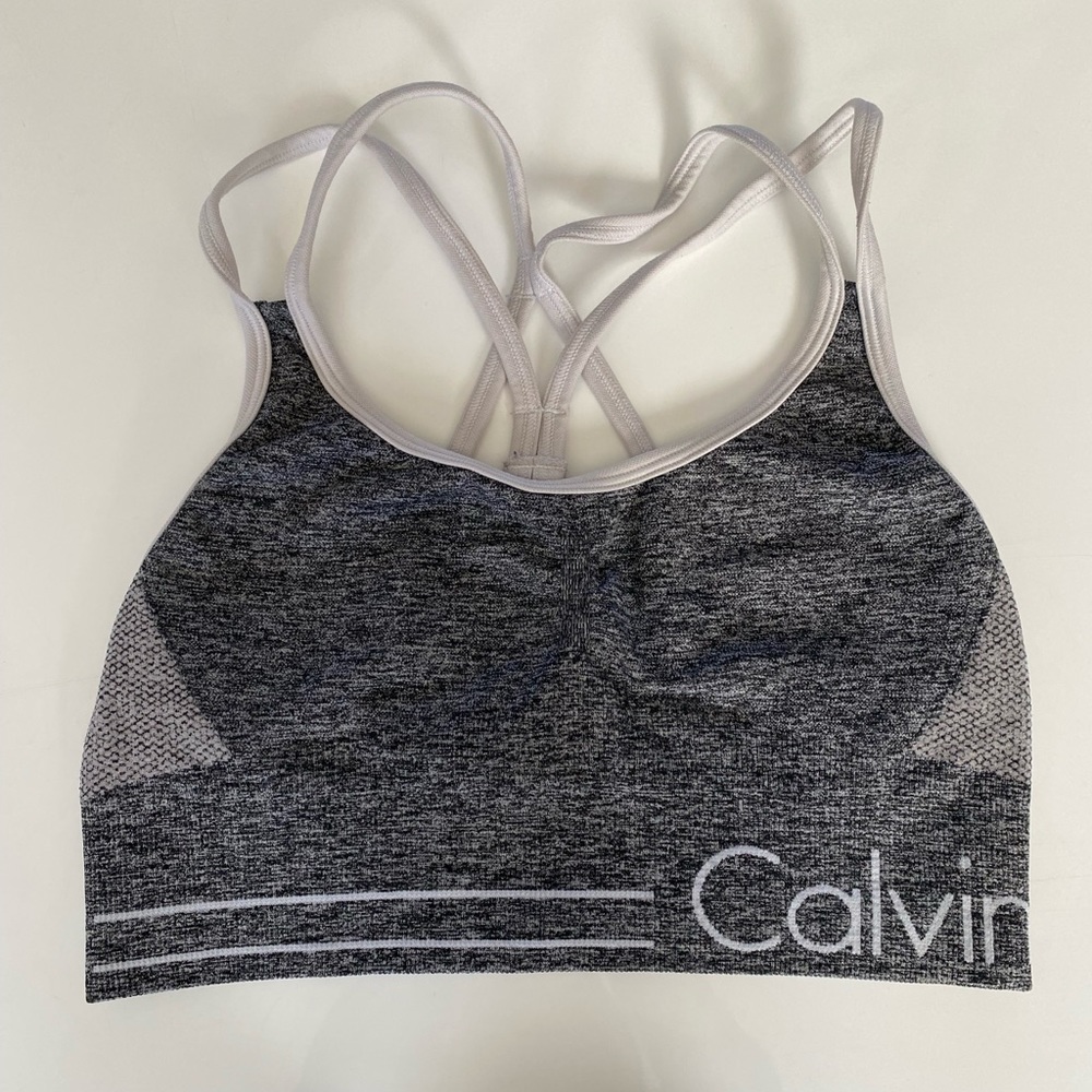 Calvin Klein Performance Razorback Sports Bra | Size:XS | Color: Black and Gray